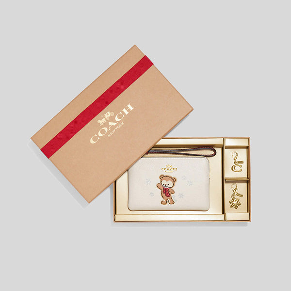 COACH®  Boxed Small Zip Around Wallet With Snowy Bears Print