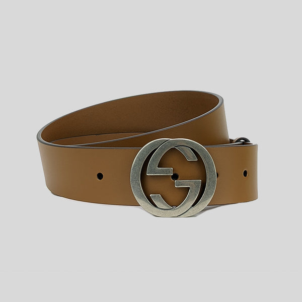 Gucci Camelia Interlocking G Leather Belt