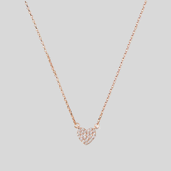 Yours Truly Pave Heart Mini Pendant Necklace